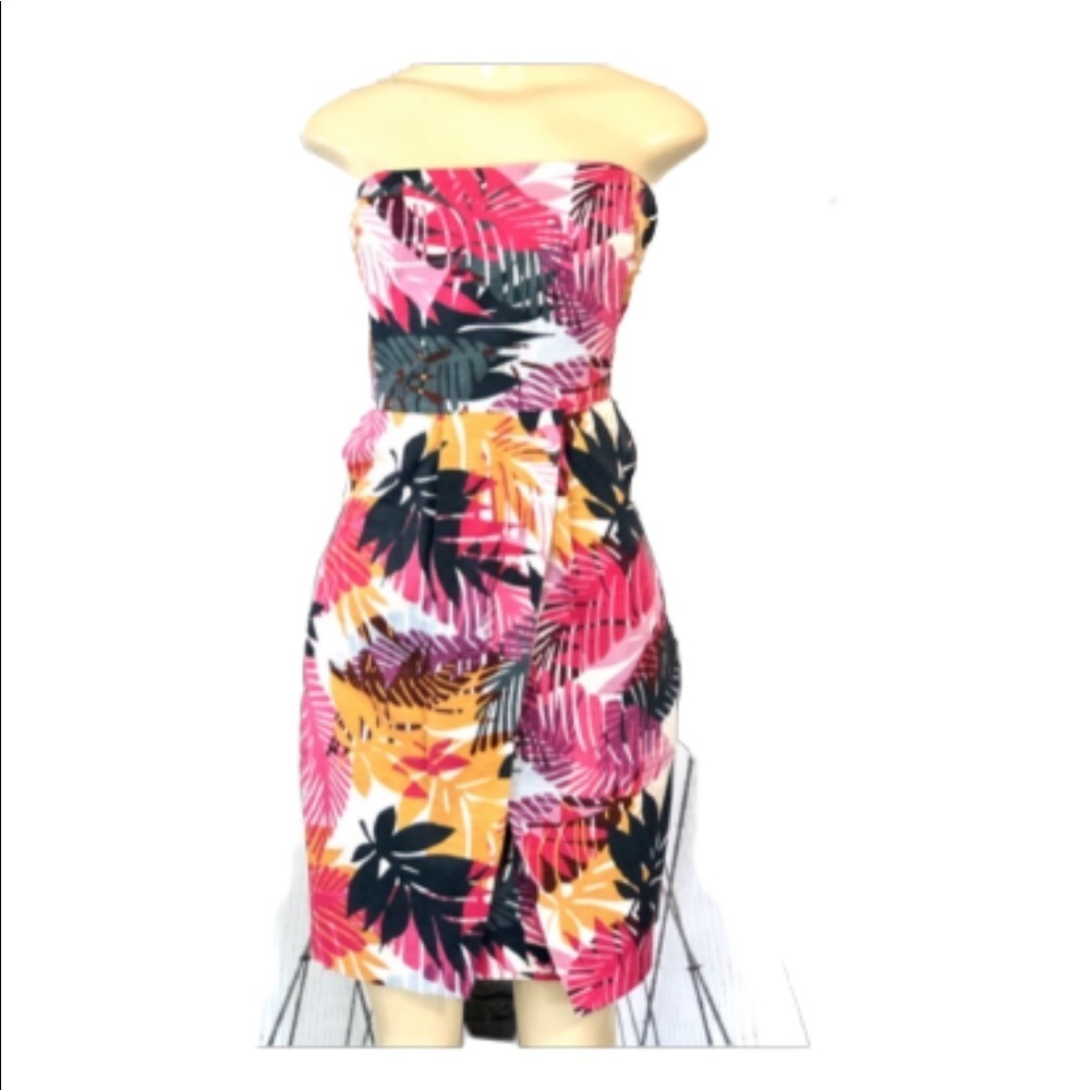 BANANA REPUBLIC STRAPLESS TROPICAL  DRESS …